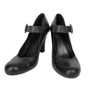 Franco Sarto Black Leather Mary Jane Heels Size 9